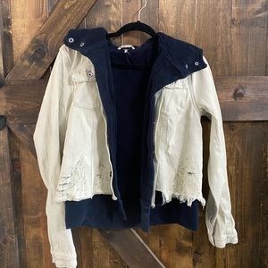 Free people denim hoodie jacket